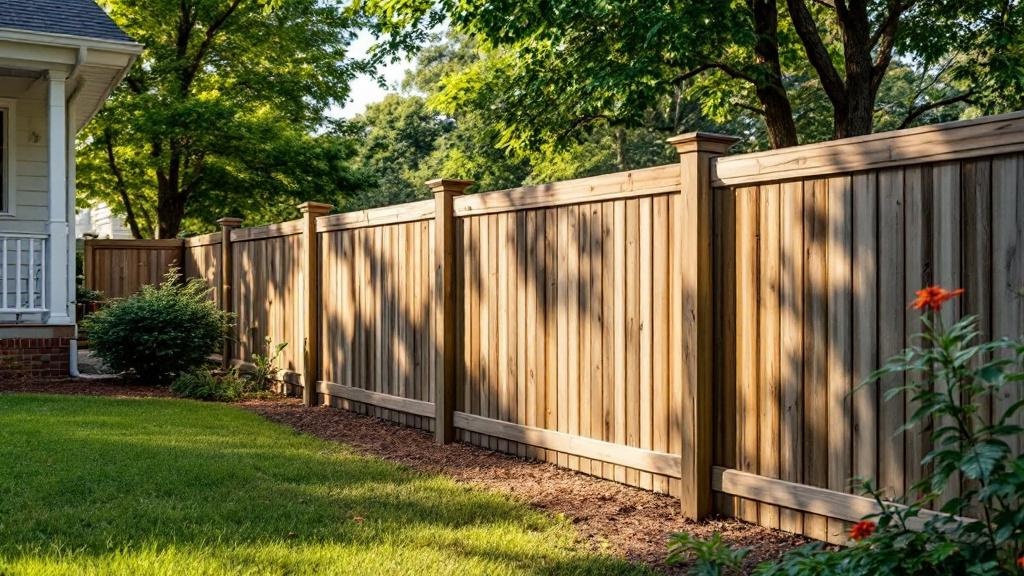 Pressure-Treated Pine board-on-board - 8-foot installation by fence contractor in Atlanta, Georgia