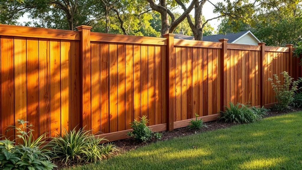 Redwood wood privacy fence for backyard privacy in Florida