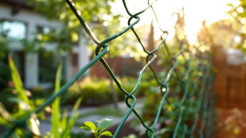 green vinyl-coated chain link diamond mesh - 6-foot installation by fence contractor in Phoenix, Arizona