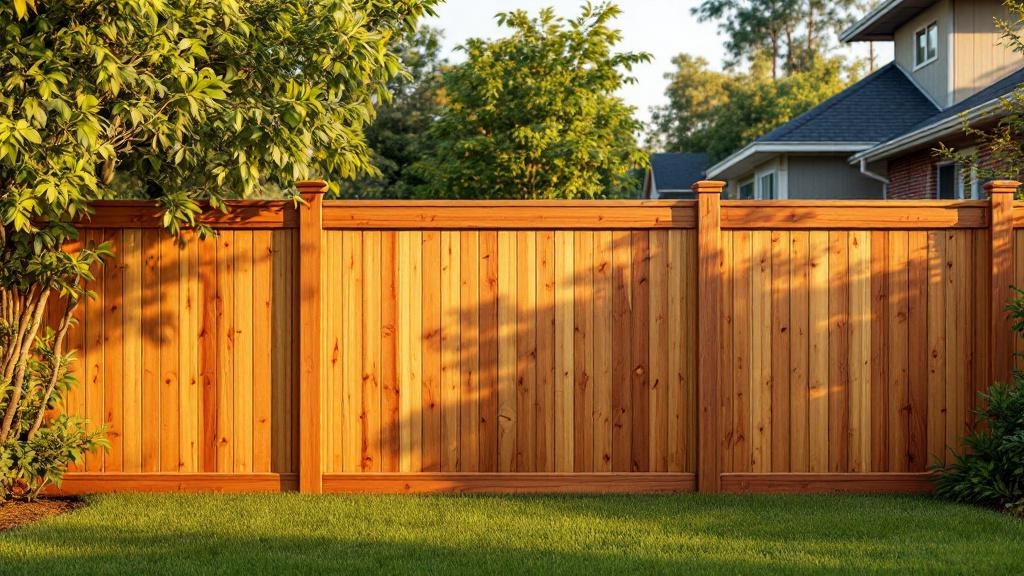 Redwood wood privacy fence for backyard privacy in Florida