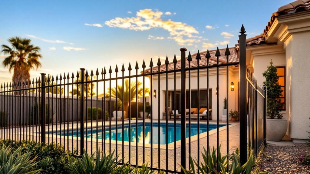 aluminum puppy picket - 6-foot installation by fence contractor in Las Vegas, Nevada