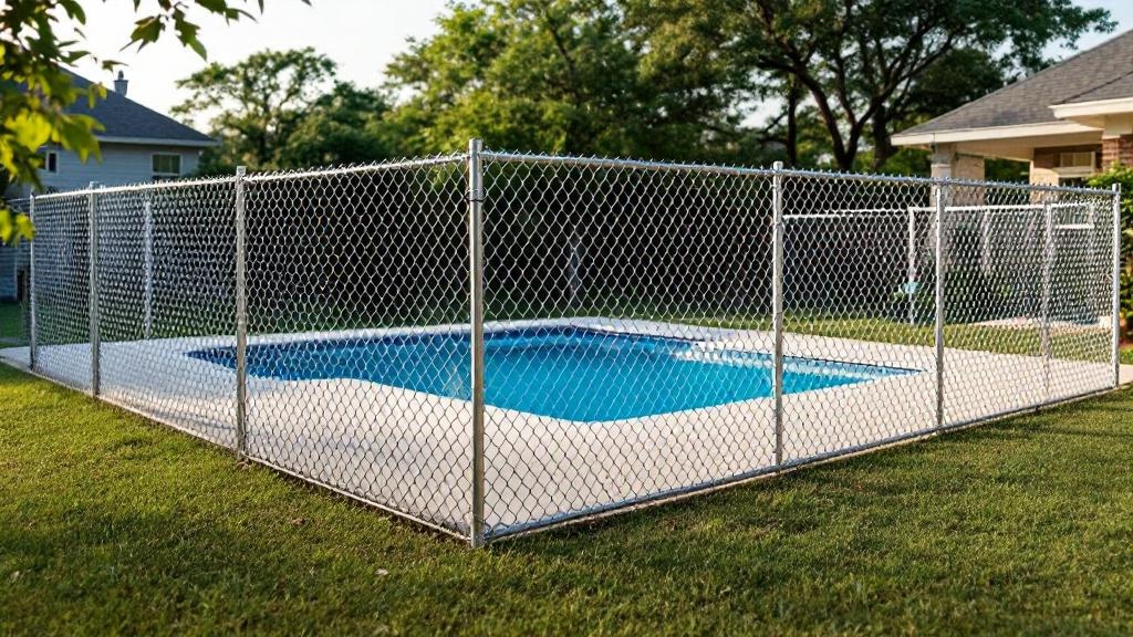 galvanized chain link diamond mesh - 5-foot installation by fence contractor in Austin, Texas