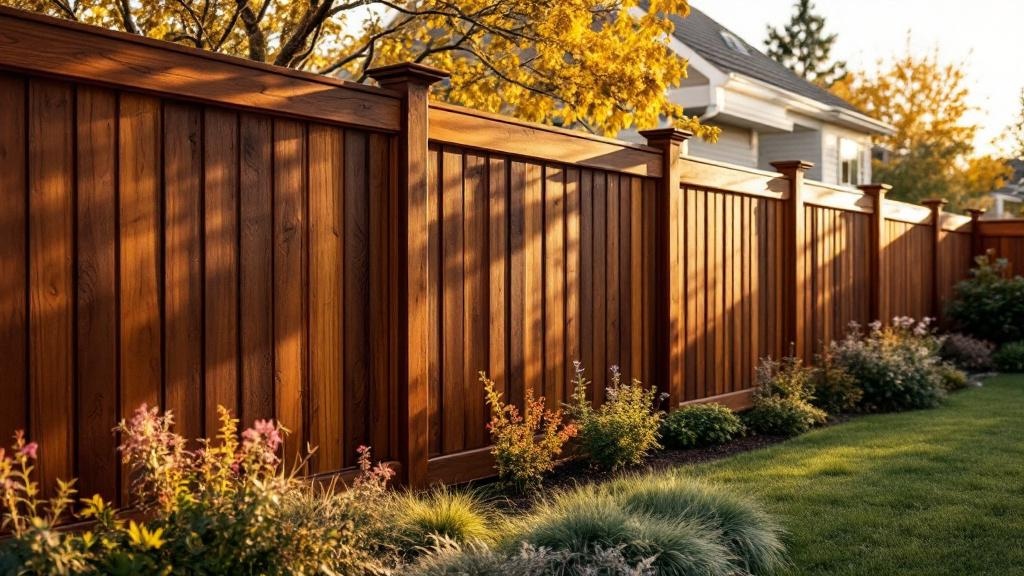 Redwood wood privacy fence for backyard privacy in Utah