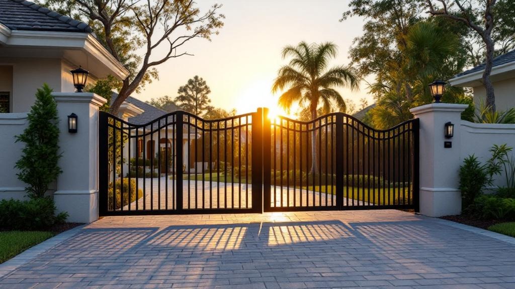 steel automatic gate for secure vehicle access in Florida