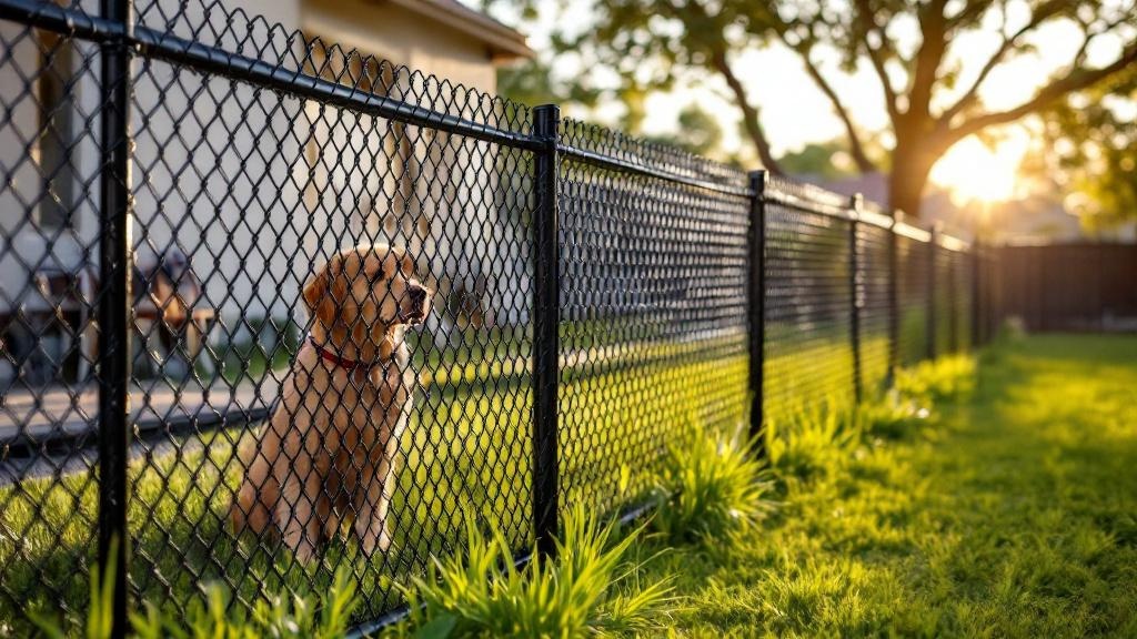 Professional chain link fence installation in Tampa - backyard pet containment