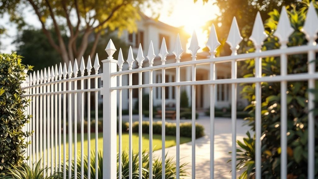 Professional aluminum fence installation in Tampa - front yard