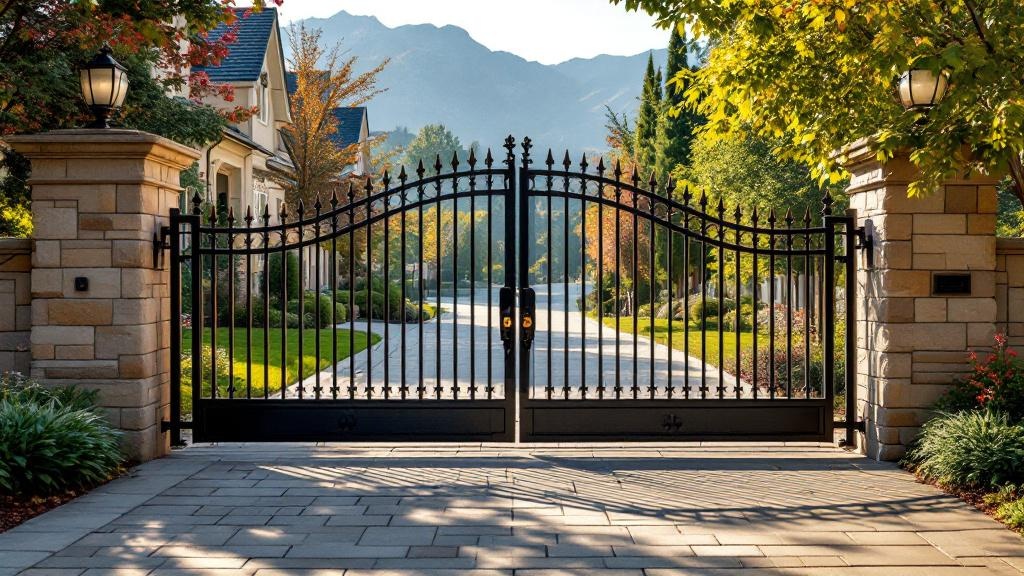 wrought iron driveway gate - professional installation by fence contractor in Salt Lake City, Utah