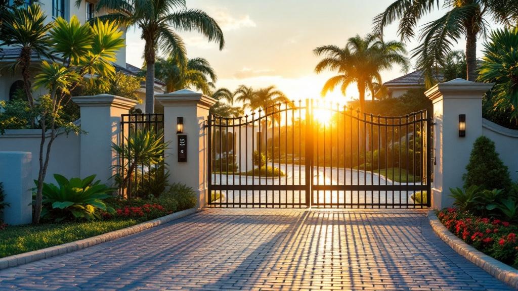 steel automatic gate - professional installation by fence contractor in Miami, Florida
