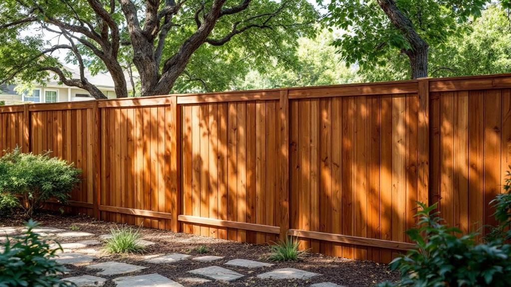 Professional wood privacy fence installation in Austin - backyard privacy