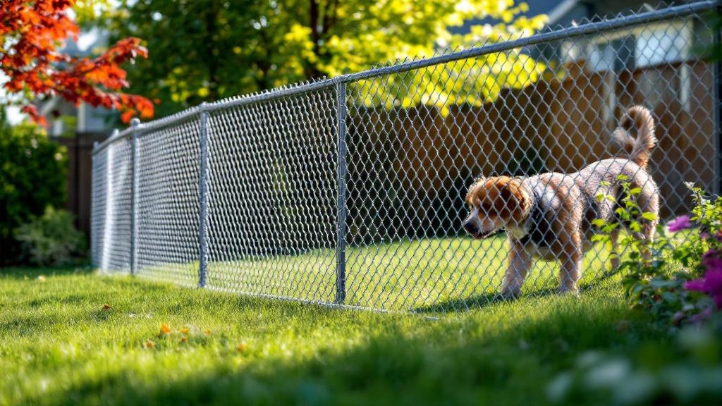 galvanized chain link chain link fence for backyard pet containment in Washington