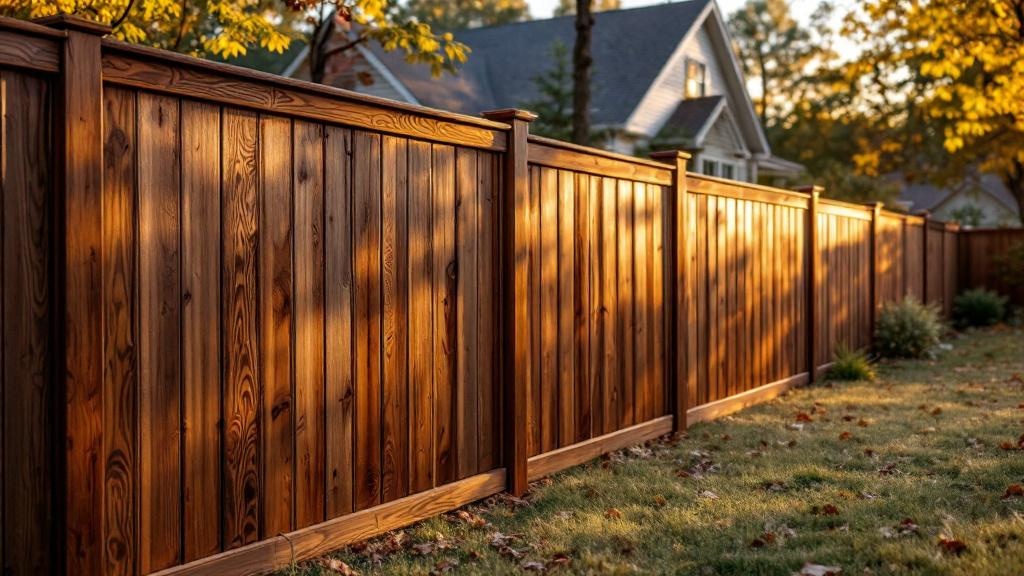 Redwood wood privacy fence for backyard privacy in North Carolina