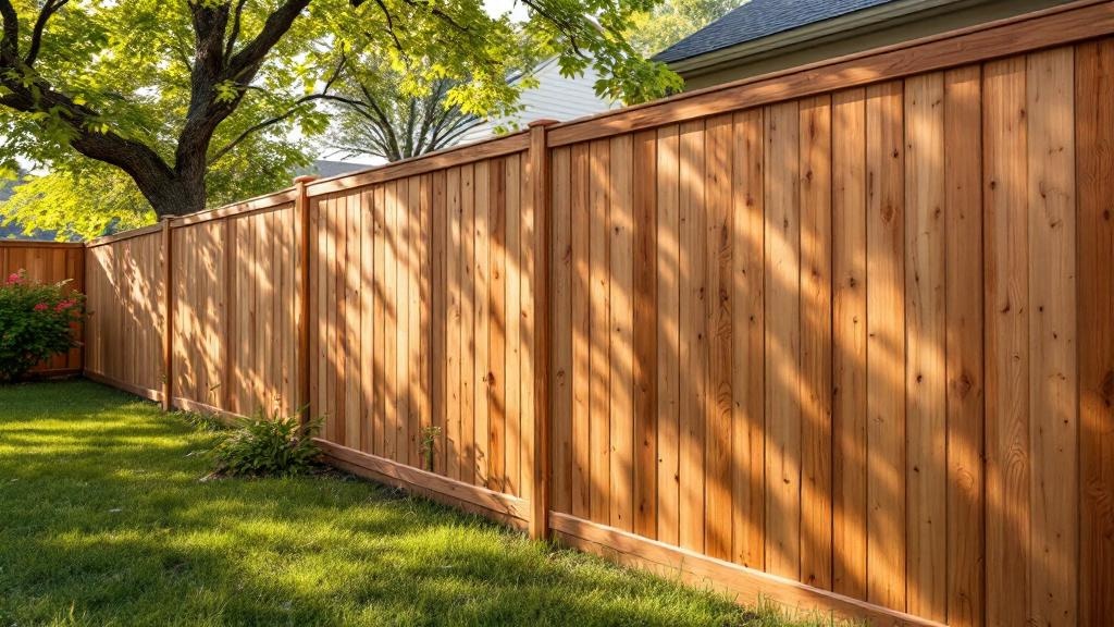 Western Red Cedar wood privacy fence for backyard privacy in Texas