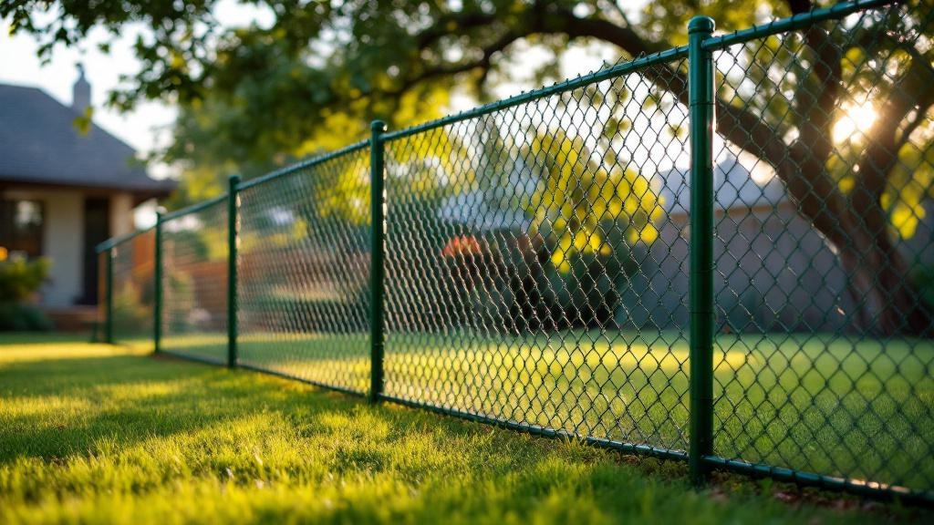 Austin chain link fence contractor - quality green vinyl-coated chain link work