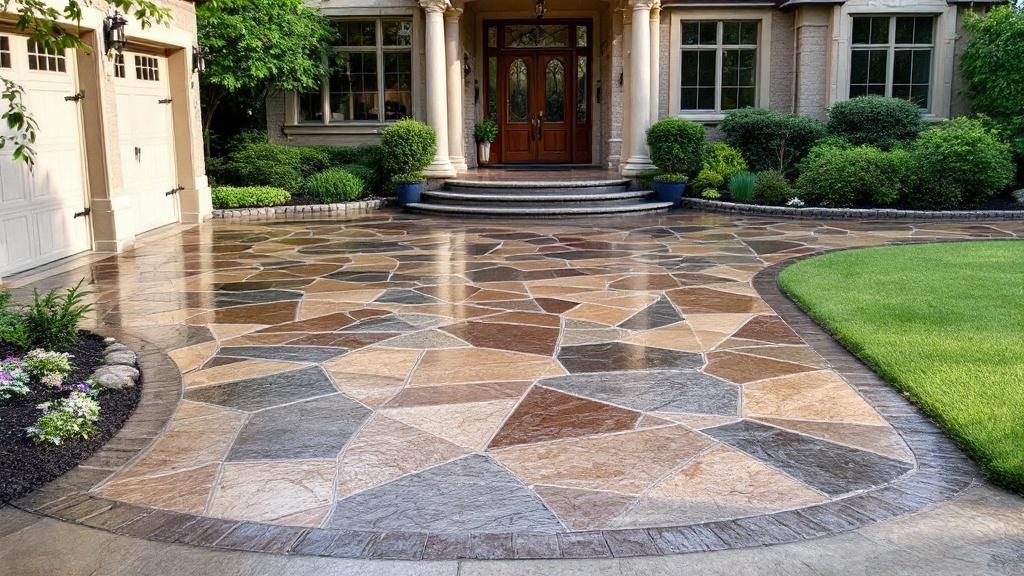 Stamped Concrete Driveway - Professional Driveways by Concrete & Masonry contractors