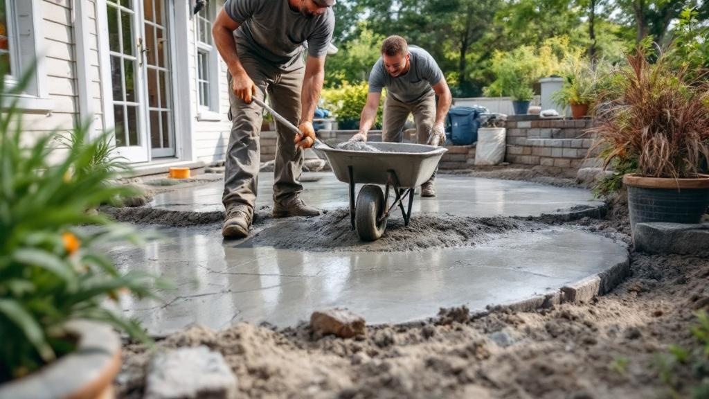 Concrete Patio Pour - Professional Patios by Concrete & Masonry contractors