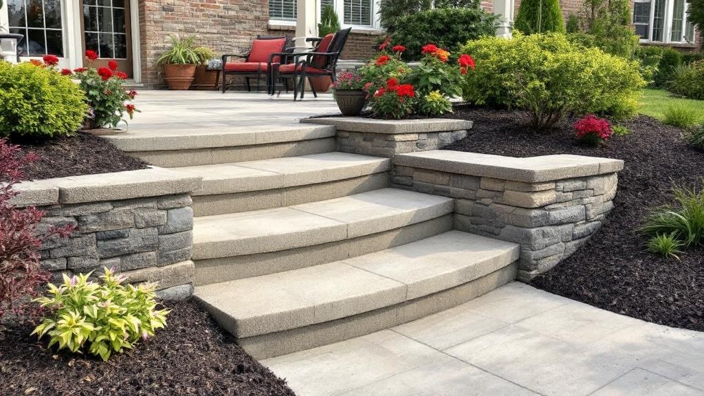 Concrete Patio Steps - Professional Patios by Concrete & Masonry contractors