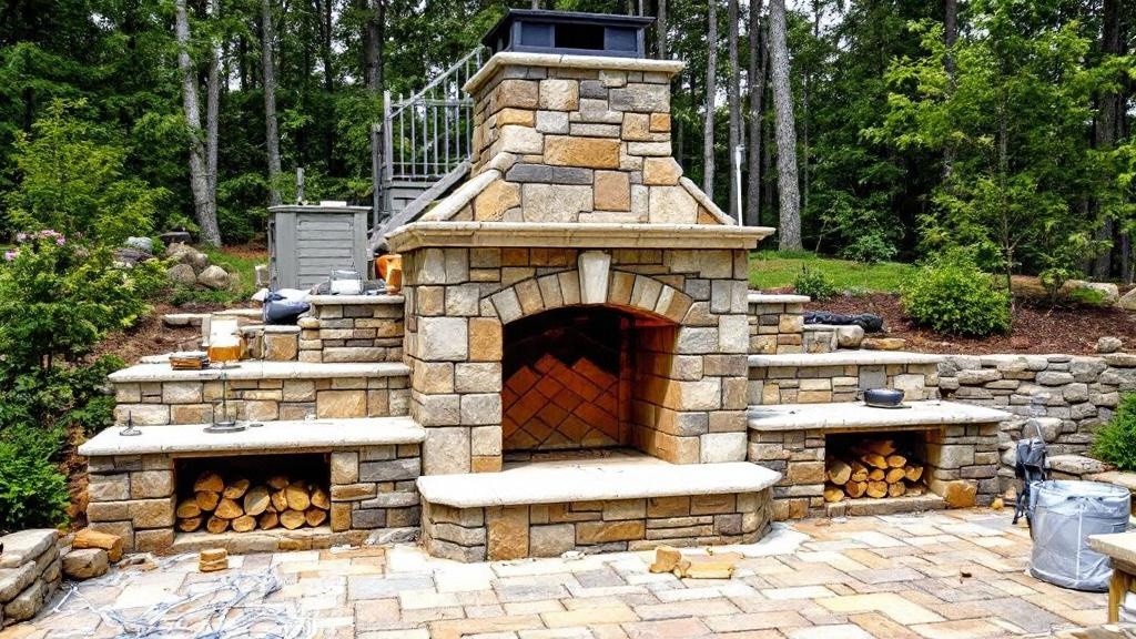 Outdoor Fireplace Construction - Professional Masonry by Concrete & Masonry contractors