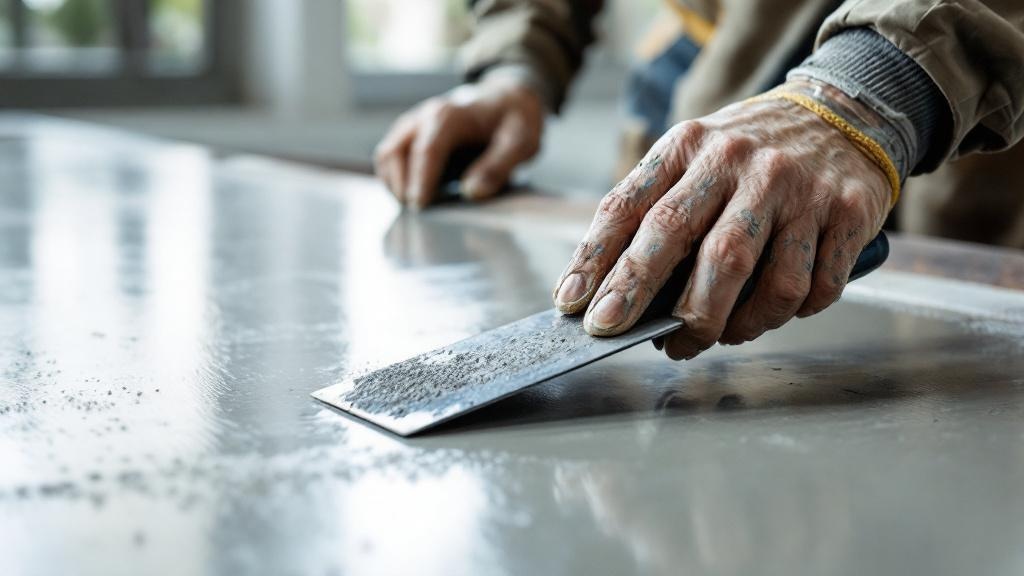 Concrete Finishing Trowel - Professional Patios by Concrete & Masonry contractors