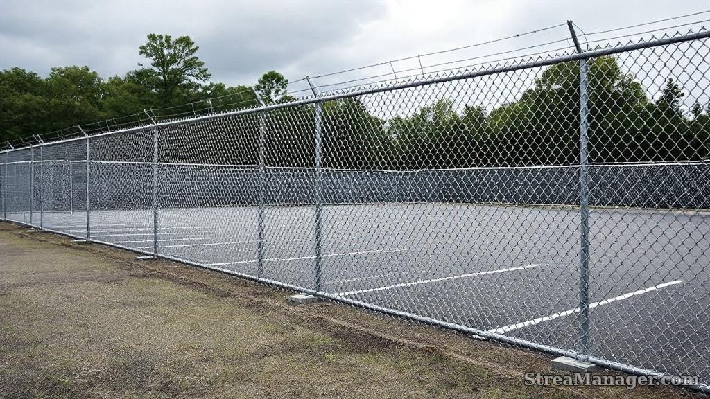 7-foot commercial galvanized chain link security fence