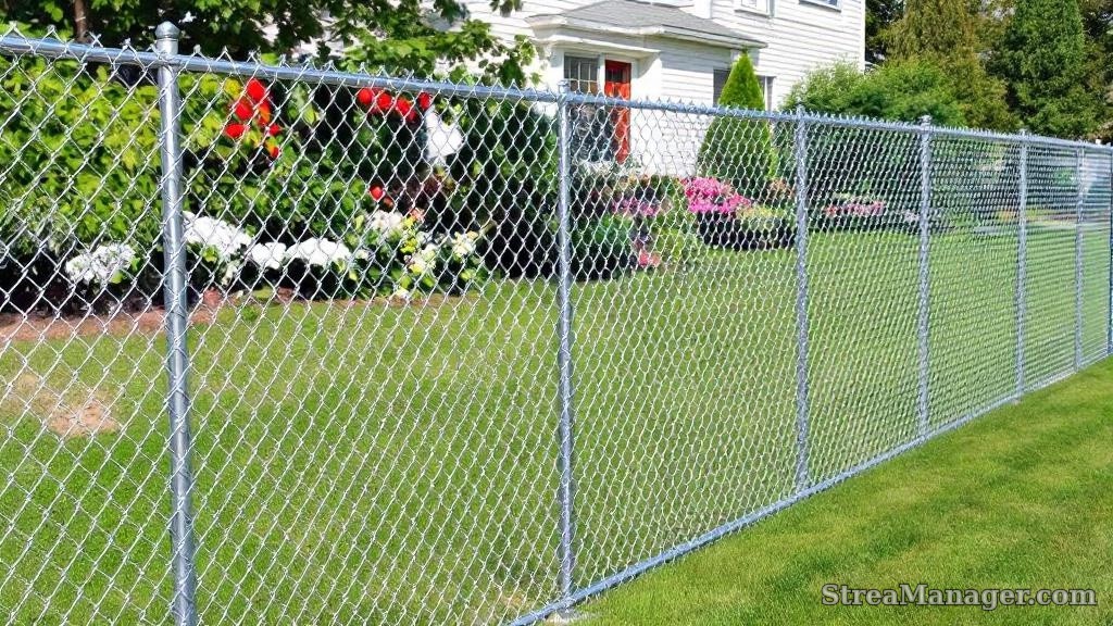 6-foot galvanized chain link fence for residential privacy