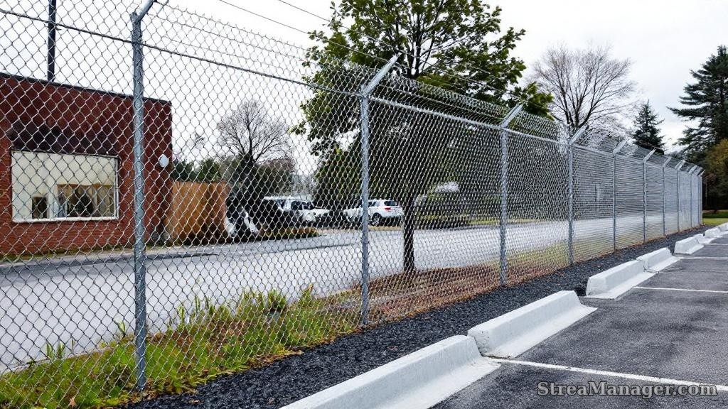 7-foot commercial galvanized chain link security fence