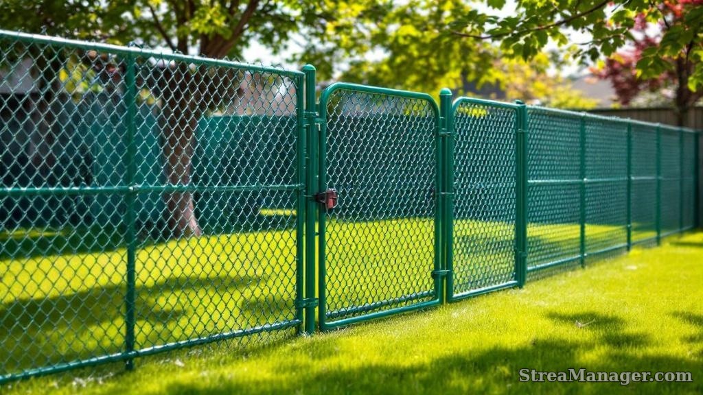 5-foot green vinyl chain link dog run fence enclosure
