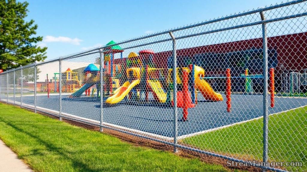 6-foot galvanized chain link school playground safety fence
