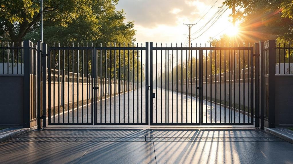 Aluminum Fence Double Gate for Urban Properties - Professional Aluminum Fence by Fencing & Gates contractors