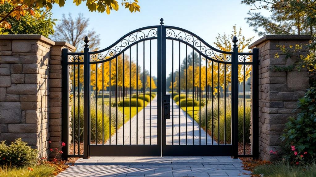 Aluminum Arched Gate for Rural Properties - Professional Aluminum Fence by Fencing & Gates contractors