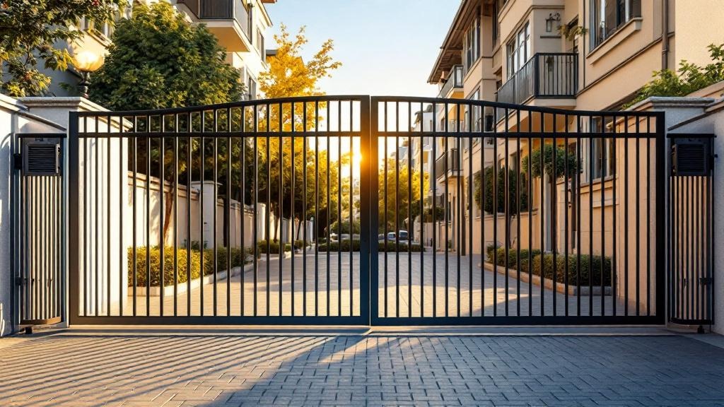 Aluminum Fence Double Gate for Apartment Properties - Professional Aluminum Fence by Fencing & Gates contractors
