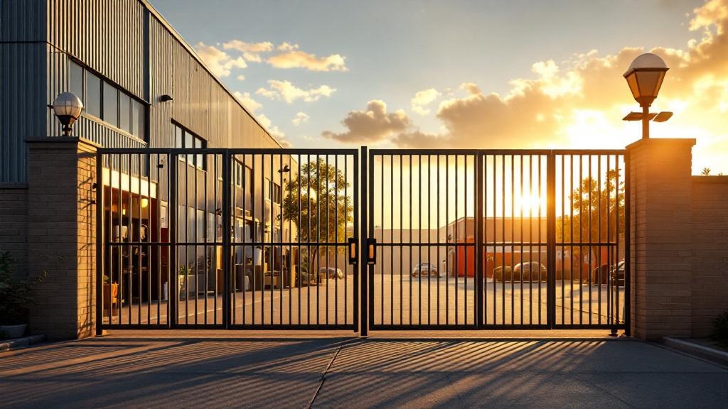 Aluminum Fence Double Gate for Retail Properties - Professional Aluminum Fence by Fencing & Gates contractors