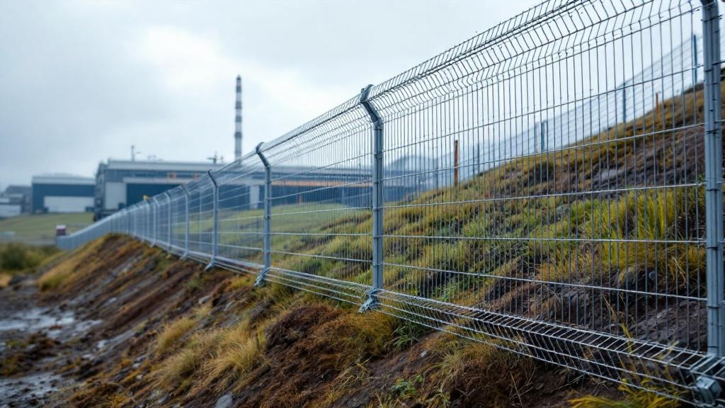 Aluminum Fence on Slope for Industrial Properties - Professional Aluminum Fence by Fencing & Gates contractors