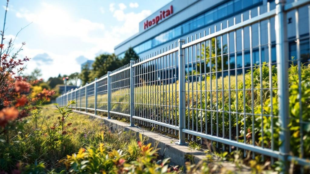 Aluminum Fence on Slope for Hospital Properties - Professional Aluminum Fence by Fencing & Gates contractors