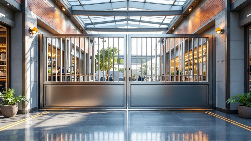 Aluminum Fence Double Gate for Restaurant Properties - Professional Aluminum Fence by Fencing & Gates contractors