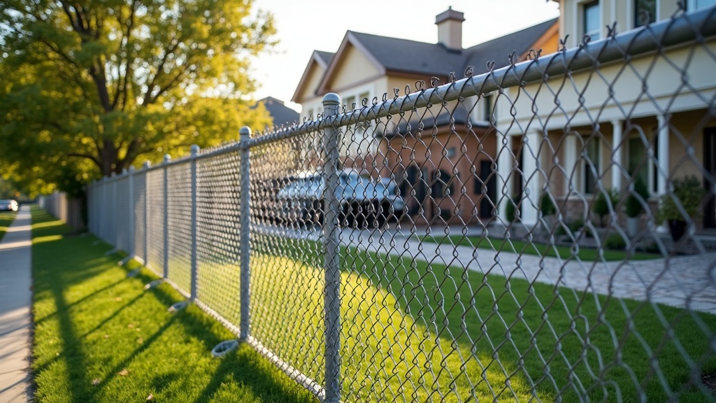 Galvanized Chain Link Fence - Residential Style #1 - Professional Chain Link by Fencing & Gates contractors