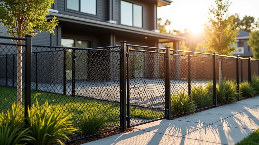 Black Vinyl Chain Link Fence - Commercial Style #1 - Professional Chain Link by Fencing & Gates contractors