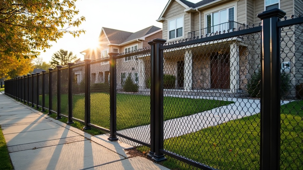 Black Vinyl Chain Link Fence - Commercial Style #1 - Professional Chain Link by Fencing & Gates contractors
