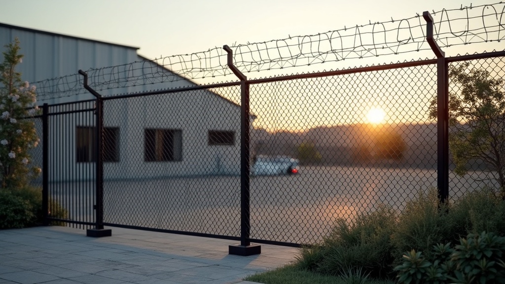 Chain Link Fence with Barbed Wire - Modern Style #1 - Professional Chain Link by Fencing & Gates contractors