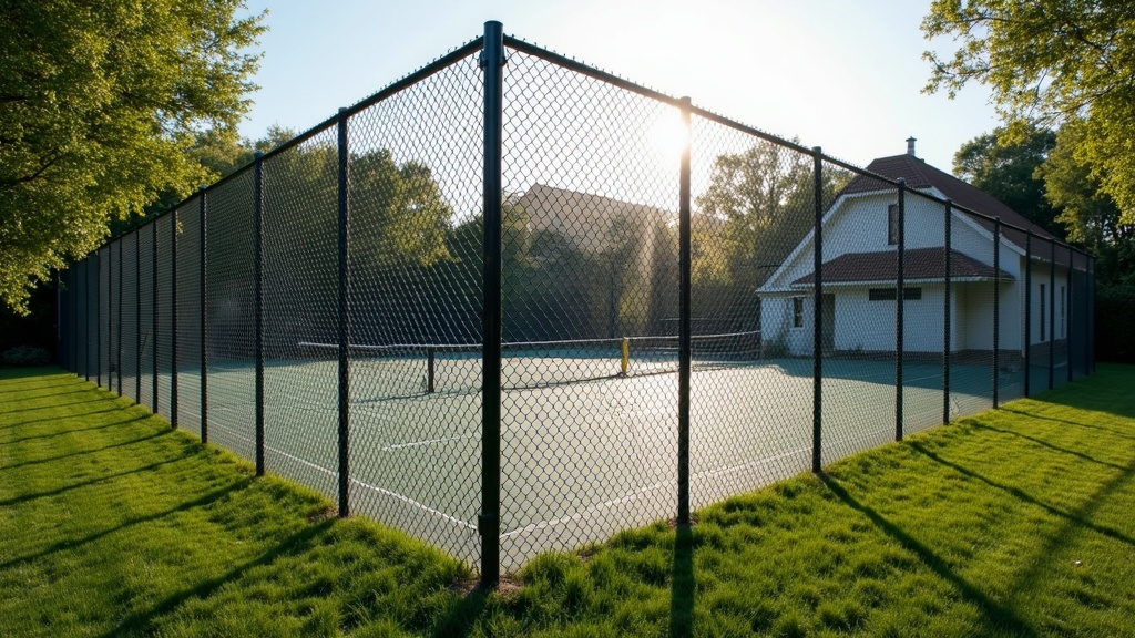 Tennis Court Chain Link Enclosure - Traditional Style #1 - Professional Chain Link by Fencing & Gates contractors