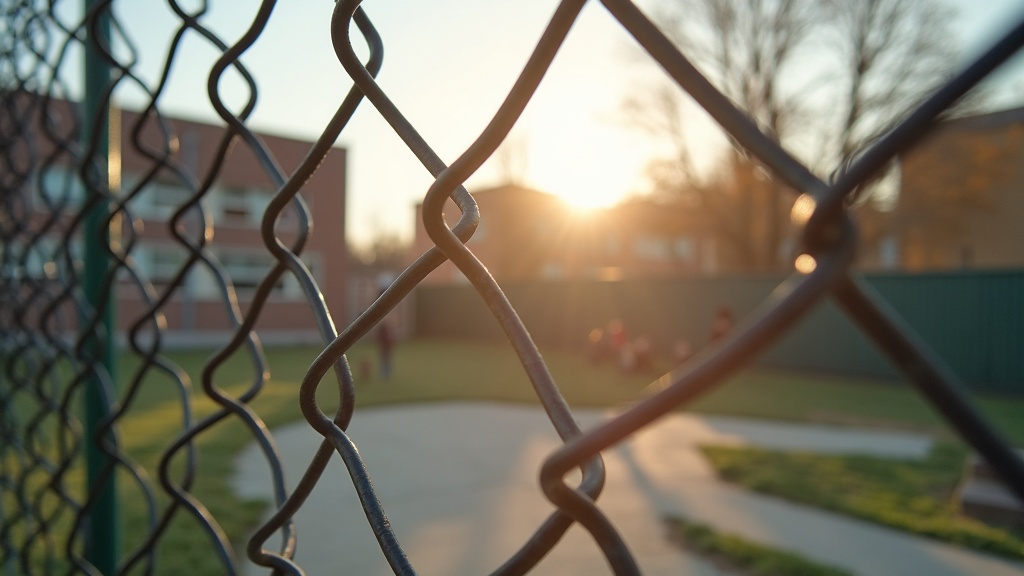 School Yard Chain Link Fence - Residential Style #1 - Professional Chain Link by Fencing & Gates contractors