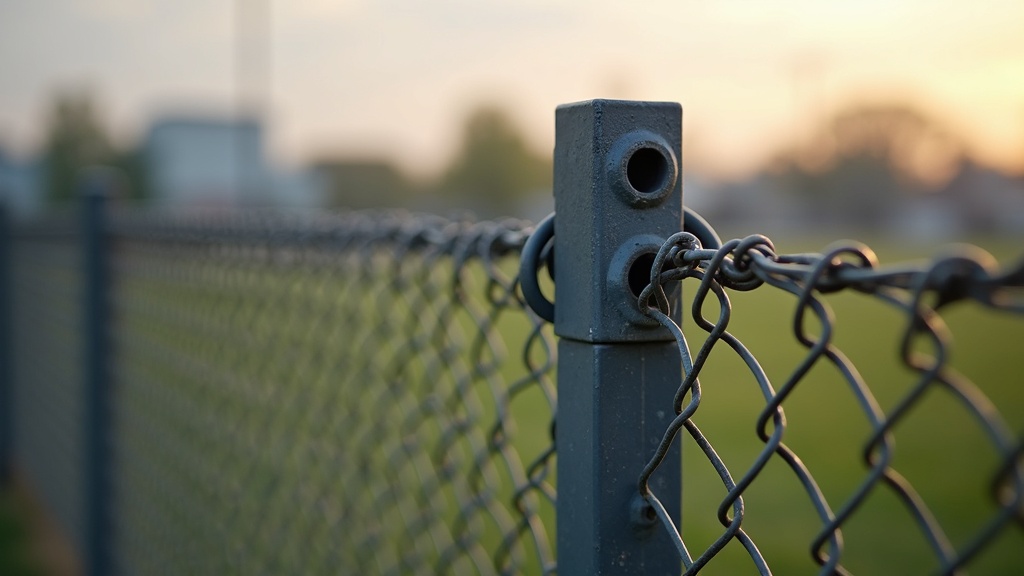 Chain Link Fence Line Post Detail - Budget-friendly Style #1 - Professional Chain Link by Fencing & Gates contractors