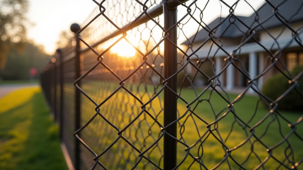 Black Vinyl Chain Link Fence - Commercial Style #2 - Professional Chain Link by Fencing & Gates contractors