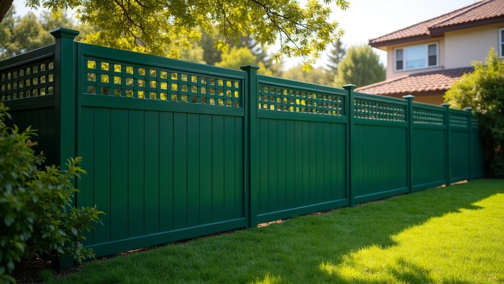 Green Vinyl Chain Link Fence - Luxury Style #2 - Professional Chain Link by Fencing & Gates contractors