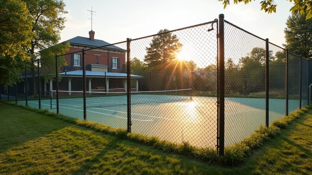Tennis Court Chain Link Enclosure - Traditional Style #2 - Professional Chain Link by Fencing & Gates contractors