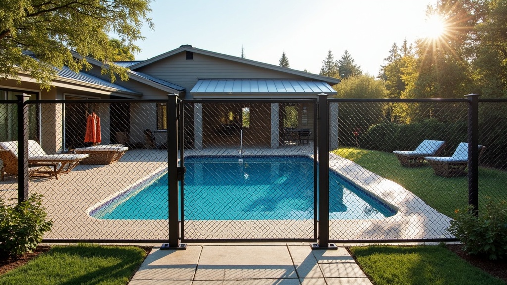 Pool Area Chain Link Fence - Contemporary Style #2 - Professional Chain Link by Fencing & Gates contractors