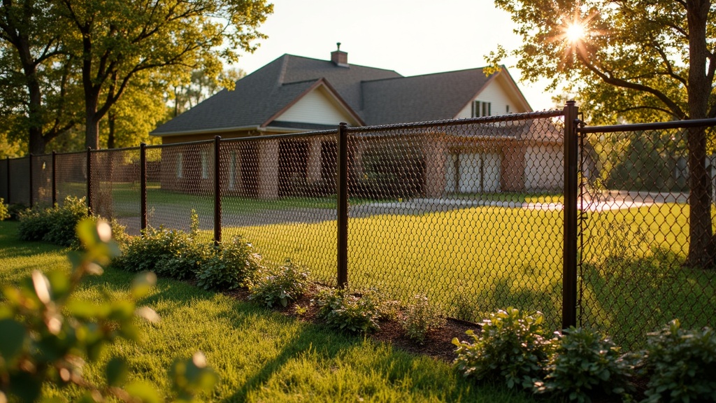 Brown Vinyl Chain Link Fence - Custom Style #2 - Professional Chain Link by Fencing & Gates contractors