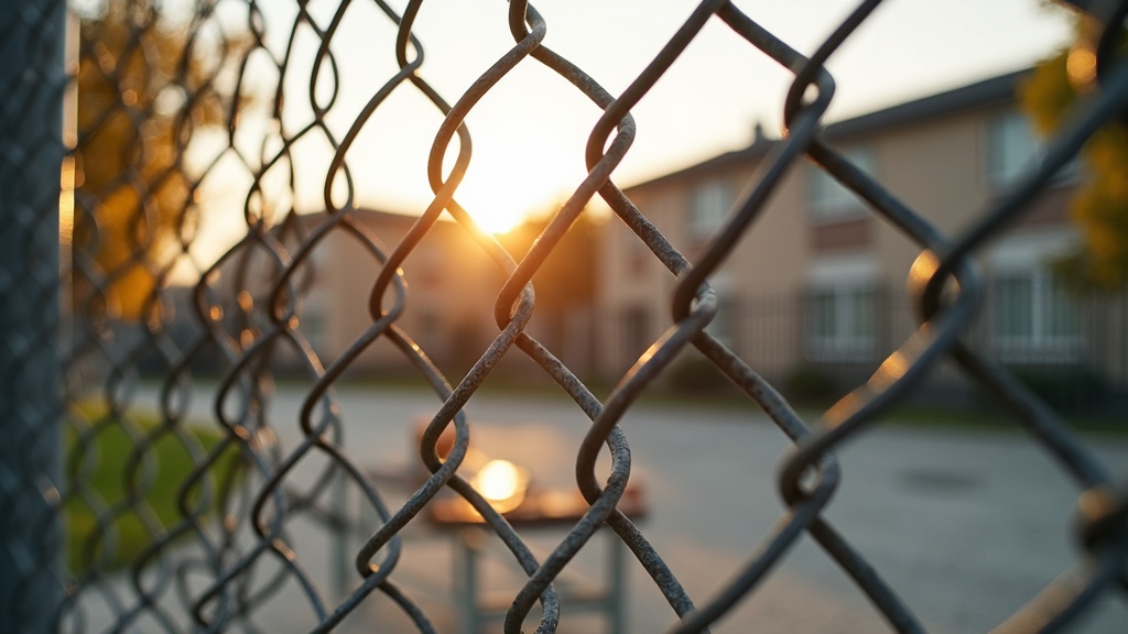 School Yard Chain Link Fence - Residential Style #2 - Professional Chain Link by Fencing & Gates contractors