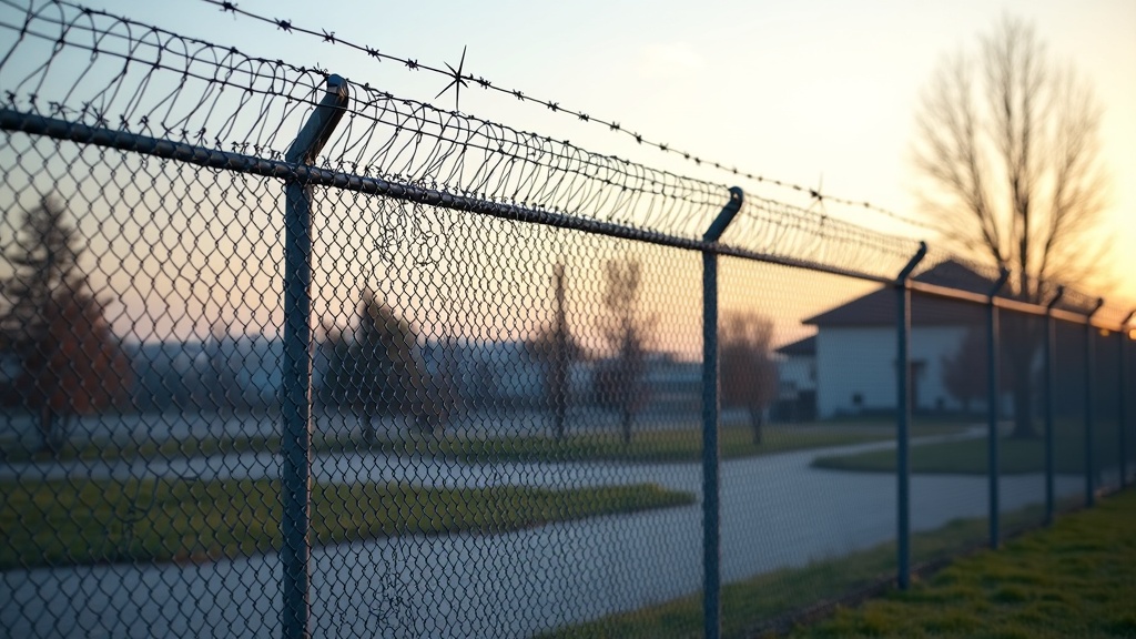 Chain Link Fence with Barbed Wire for Suburban Properties - Professional Chain Link by Fencing & Gates contractors