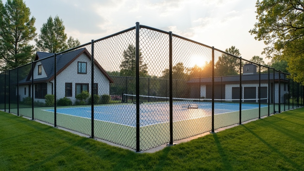 Tennis Court Chain Link Enclosure - Traditional - Professional Chain Link by Fencing & Gates contractors