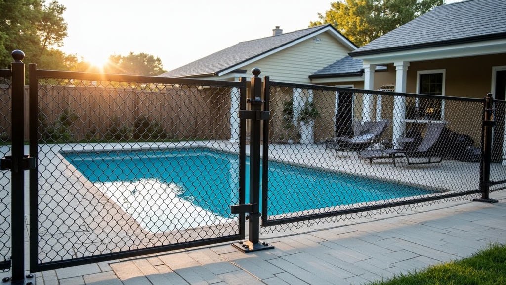 Professional Pool Area Chain Link Fence - Professional Chain Link by Fencing & Gates contractors